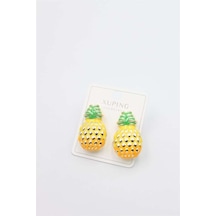 Mineli Ananas Küpe - Altın Renk: Altın