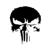 Alevli Punisher Yapışkan Arma Araç&motor&dekor 20 X 24 Cm