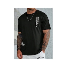 Medinenur Unisex Believe Baskılı Bisiklet Yaka Tshirt Siyah