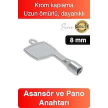 8 Mm Asansör Pano Anahtarı Krom Kaplama Kapı Açma Dayanıklı Kolay Pratik Uyumlu Standart Kırılmaz