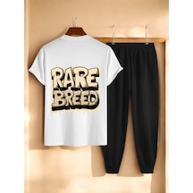 Uyguntarz Unisex Rare Breed Baskılı Eşofman Takımı Beyaz