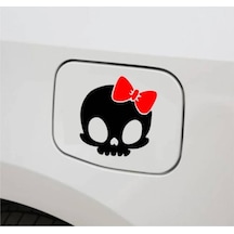 Araba Depo Kapağı Sticker Kuru Kafa Oto Sticker 2 Adet