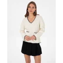 Pierre Cardin Kadın Ekru Kazak /triko 50310935-vr019 Ekru