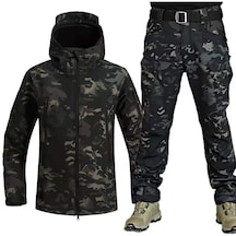 Serin Siyah Erkek Askeri Üniforma Kamuflaj Ceket Ve Ordu Savaş Multicam Gömlek Taktik Avcılık Paintball Pantolon Seti