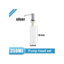 Set1-350ml-silver-mutfak Lavabo Sıvı Sabunluk Pompası Paslanmaz Çelik 500 Ml Sıvı Sabun Şişesi Lavabo Montaj El Basınçlı Sabunluk Şişesi