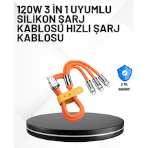 3 Ü 1 Arada Kablo 120w Hızlı Şarj Ve Veri Aktarımı Özellikli - Lisinya