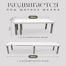 Neevoyu Masaüstü Plastik Düz Raf Beyaz - 34x18x14.99 Cm, 5 Kg Yük Kapasitesi, Abs Malzeme, Ev/ Mutfak/ Banyo İçin Beyaz