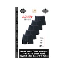 Astrid T Delux Serisi Örme Yumuşak İç Çamaşır Erkek Füme Büyük Beden Boxer 5'li Paket