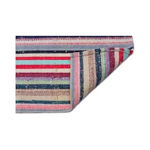 El Dokuması Vintage Yün-pamuk Çizgili Çaput Halı 32439 168 X 325 Cm Çok Renkli