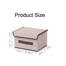 Kapaklı Saklama Kutuları, Katlanabilir Kumaş Toz Geçirmez Saklama Kutusu Çevirmeli Kapaklı, Aile Yatak Odası Gardırop Ofis Depolama Kutusu İçin Bej Açık Ahşap