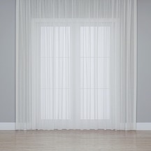 Fabric Design Keten Plus Tül Perde Krem, 100 X 190 Çok Renkli
