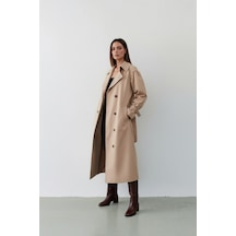 Durivya Reglan Kol Oversize Trençkot Camel