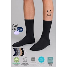 Socketta Erkek Dikişsiz 6'li-6 Farklı Renk Pamuklu Esnek Yazlık Soket Çorap Premium Çok Renkli