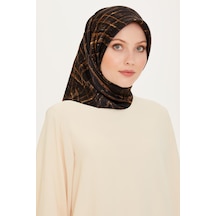 Armine İpek Eşarp 2025 Kış - 9258-02 Twill - Siyah Gold