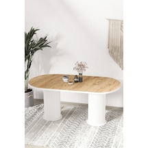 Avvio Kiev Ptt Lake Mdf Beyaz Ayakli 80x180 Mutfak Masasi Yemek Masasi Akça