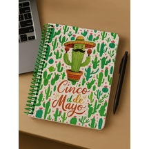 Cinco De Mayo Temalı Spiral Çizgili Defter 80 Yaprak, 18x24 Cm Çok Renkli
