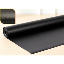 48 Cm X 5 Metre - Siyah - Kumaş Desenli - Suni Deri Çekmece İçi Kaydırmaz Halı , Raf Örtüsü