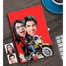 Kişiye Özel Sevgililer Karikatürlü Defter-17 Çok Renkli