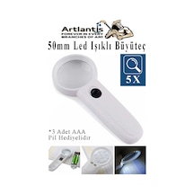 Led Işıklı Büyüteç 50 Mm 1 Adet 5x Büyütme Optik Büyüteç El Tipi Işıklı Lens Taşınabilir Okul Büro Ofis