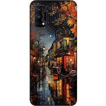 Realme 7 Pro Uyumlu Gece Sokak Desenli Silikon Kılıf