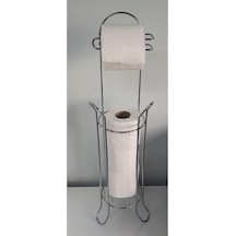 Krom Kaplama Parlak Metal Ayaklı Yedekli Wc Kağıtlık Genel