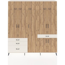 Hyperion Dolap 11 Raflı 4 Çekmeceli 2 Askılı 220x44x243 Aytaşı-çam/aytaşı Atlas Çam/aytası - Aytası