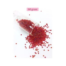 Dökme Cam Kum Boncuk 11/0 2 Mm - 60 Gram - Morlu Kırmızı - Bnc063
