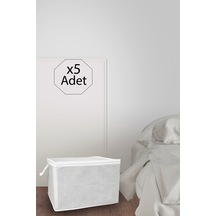 5 Adet Mini Boy Tela Kumaş Kıyafet Hurcu 45x40x30 Cm Gri