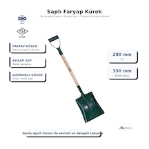 Faryap Kürek Geniş Ağızlı Ahşap Saplı Dayanıklı Çelik Gövde