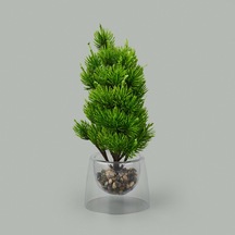 Dekor Yapay Çam Ağacı - Asorti - 26x15 Cm Çok Renkli