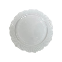 Kullan At Parti Plastik Sert Mika Tabak - 26 Cm. - Beyaz - 6 Adetlik Paket Beyaz