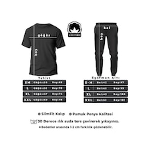 Uyguntarz Unisex 2'li Nothing Baskılı Eşofman Takımı Siyah