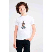 Tshirthane Müzisyen Hippi Çizim Karikatür Barış Sembolleri Baskılı Unisex Ç