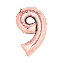100 Cm Rakam 9 Rose Gold Folyo Balon Bej