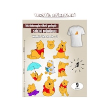Ütü İle Yapışan Kıyafet Etiketi Winnie The Pooh -3 9lu Set Karışık