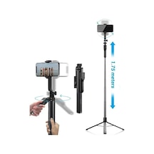 Bluetooth Kumandalı 175cm Tripod Selfie Çubuğu / Go Pro Uyumlu /