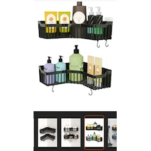 Yapışkanlı Banyo Mutfak Duş Köşesi Sabunluğu. 1 Adet Siyah