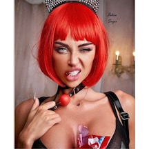 Intive Lingerie Intive Deri Kırmızı Toplu Ağız/boyun Ayarlanabilir Fantasy Aksesuar Siyah