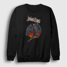 Presmono Unisex Angel Judas Priest Sweatshirt Siyah