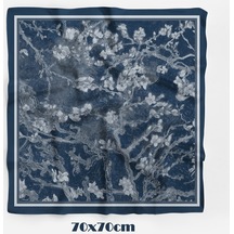 Navy Blossom Desen 70 70cm Bandana/fular Çok Renkli