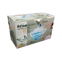 ÖzTab Medikal Cerrahi Yüz Maskesi - Elastik Kulaklıklı - Beyaz - 50 Adetlik Paket