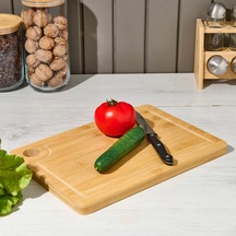 Naturalovee Bambu Kesme Tahtası - Bej - 33x23x1,5 Cm Renkli
