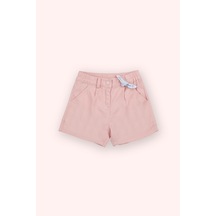 Kız Bebek Beli Lastikli Fiyonk Detaylı Pembe Şort Çok Renkli