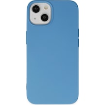 Apple Uyumlu iPhone 14 Plus Kılıf Nano İçi Kadife Silikon Mavi\