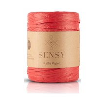 Sensy Premium 400 Metre Rafya Çanta İpi Raffia İp Kağıt İp Supla İpi 250 Gram Kırmızı