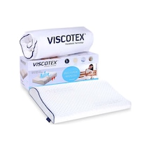 Visco Boyun Destekli Ortopedik Bebek Yastığı 50x30x6/4 cm, Beyaz