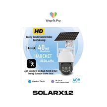 Wearfitpro Solarx12 Aov 7/24 Kayıt Hareketli 1080p Gece/gündüz Renkli Kayıt Hareket Sensörlü Kamera