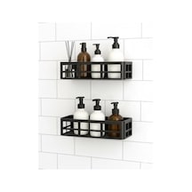 2 Adet Yapışkanlı Banyo Organizer Duş Rafı Delmeden Montaj, Su Geçirmez Banyo Ve Mutfak Duvar Organizeri,suya Dayanıklı Pratik Saklama Rafı 12x27x6.5 Cm 000 Açık Krem