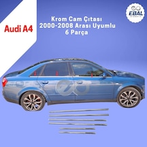 Ebal Otomotiv Audi A4 Krom Cam Çıtası 6 prç. 2000-2008 Arası P. Çelik