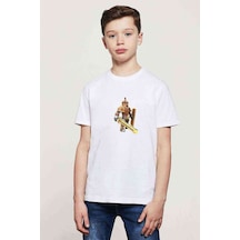 Tshirthane Roblox Minecraft Gamer Child Baskılı Unisex Çocuk Beyaz T-Shirt